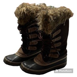 Sorel Joan of Artic Women's Suede Leather Winter Lace Up Boots Size 6